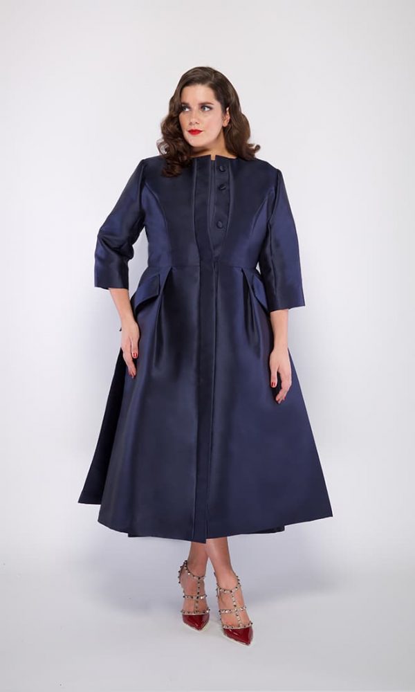 Jackie O Plus Size Dress Coat | Navy |