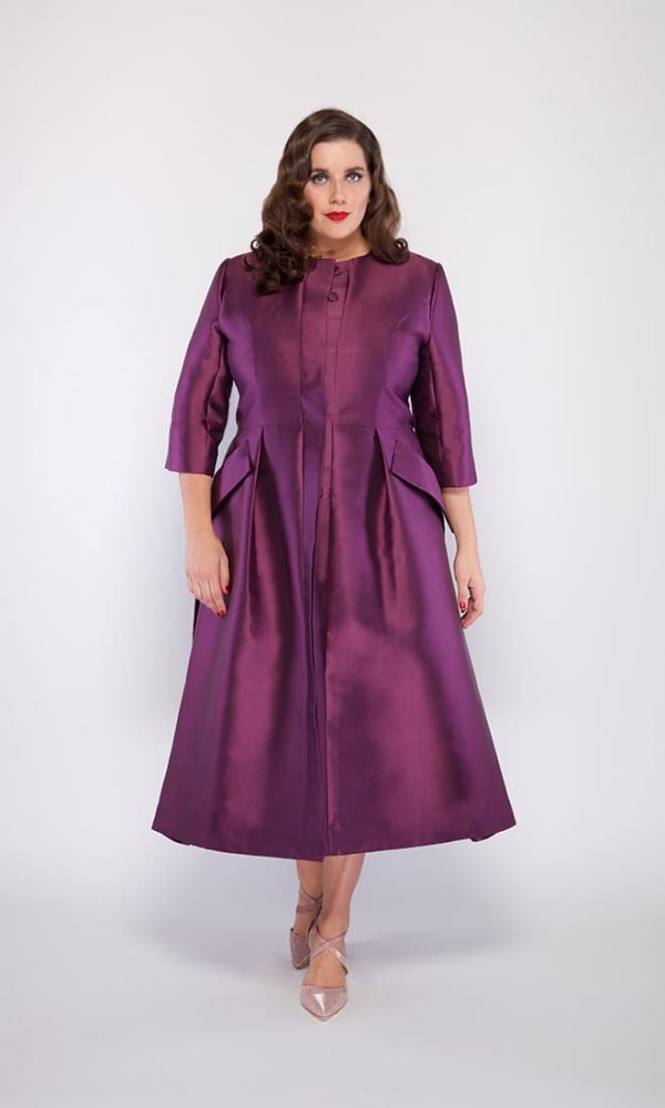 Jackie O Plus Size Dress Coat | Purple |