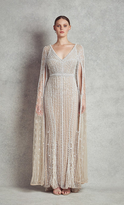 Freda Gown | Nude/White |