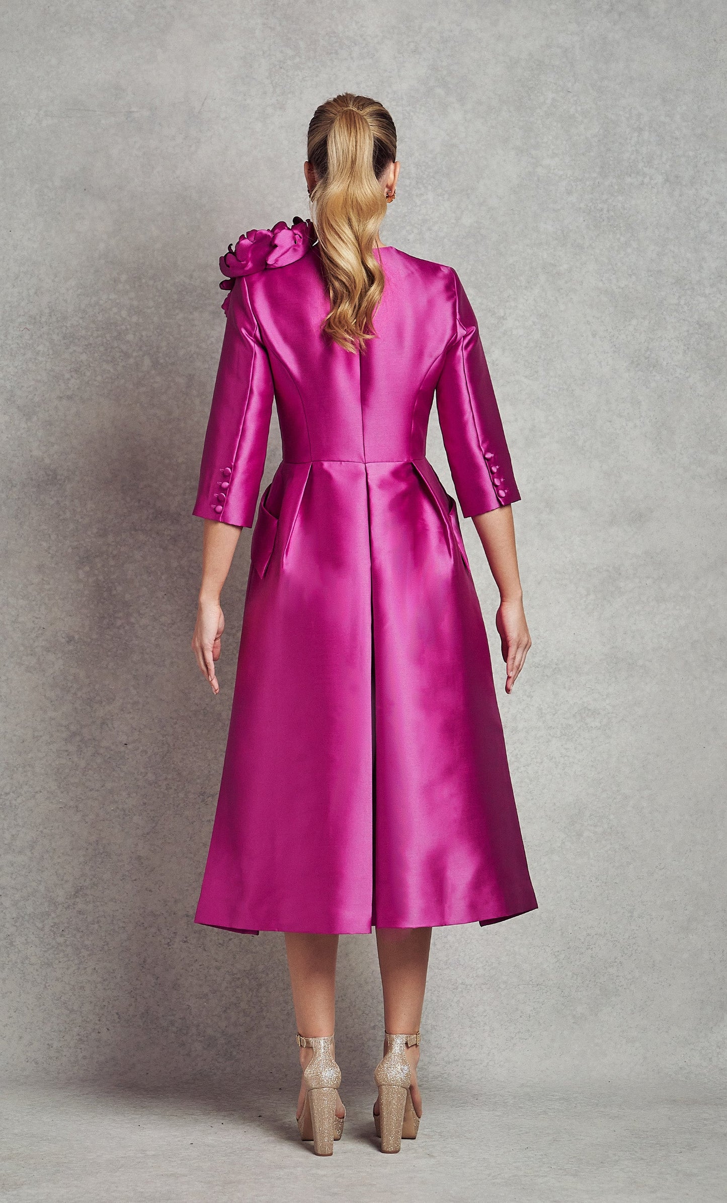 Jackie O Dress Coat | Fuchsia (With Embellishment) |