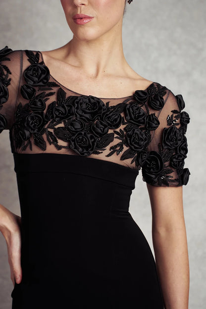 Tranquillity Gown | Black with Black Floral |