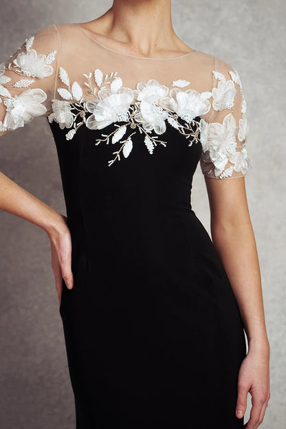 Divine Beauty Gown | Black with White Floral |