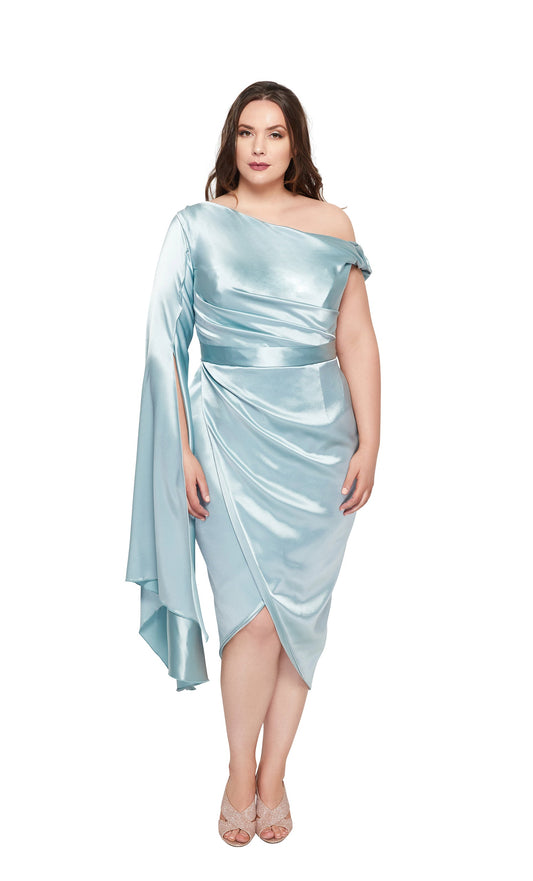 Amelia Cocktail Dress | Curve Satin Finish |