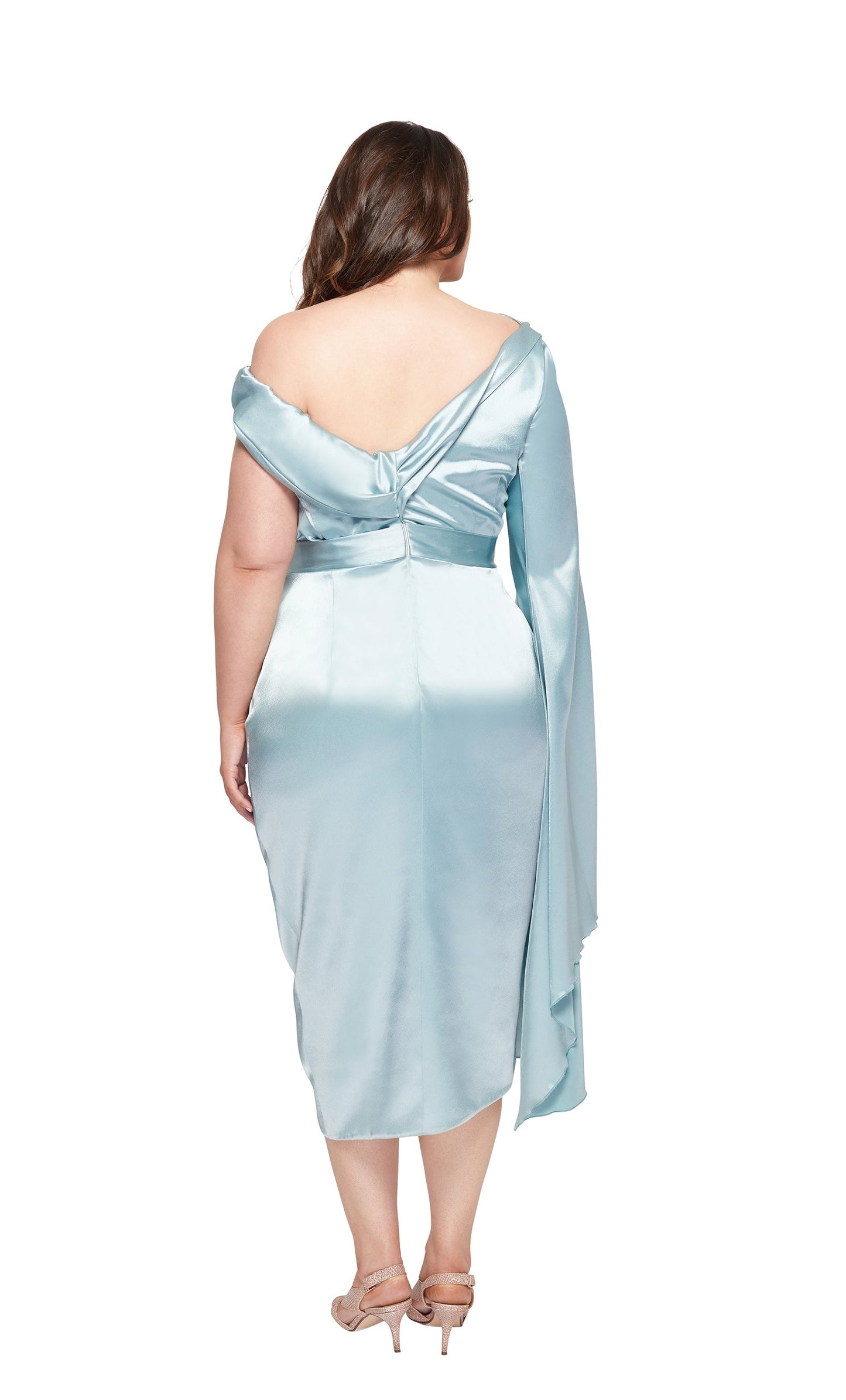 Amelia Cocktail Dress | Curve Satin Finish |