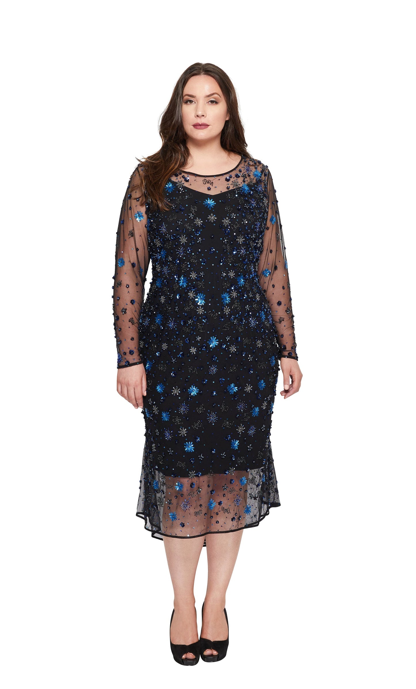 Donna Blue Flowers Cocktail dress | Curve |