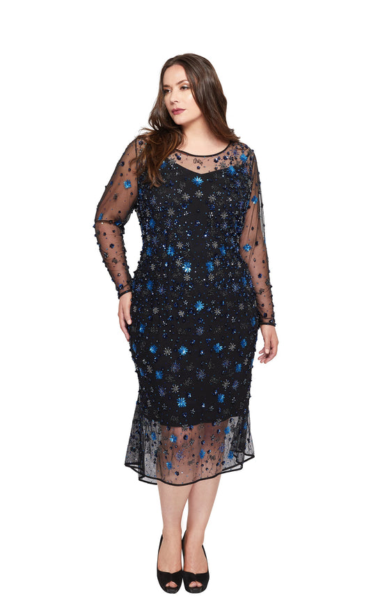 Donna Blue Flowers Cocktail dress | Curve |