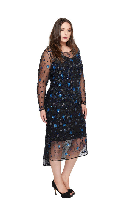 Donna Blue Flowers Cocktail dress | Curve |